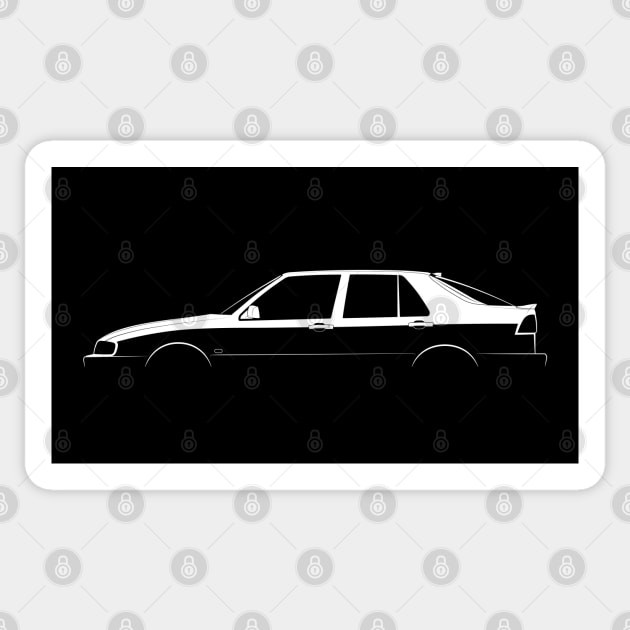 Saab 9000 Aero Silhouette Sticker by Car-Silhouettes